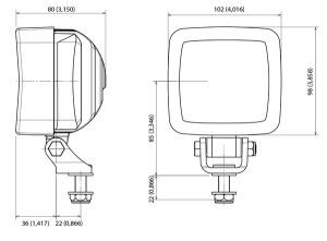 ABL 500 Series LED2000 3X3 28W Work Lamp