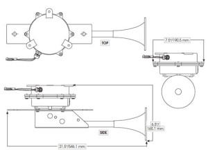 Federal Signal Model 52 Resonating Horn line drawing