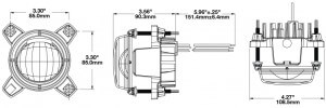 JW Speaker A90 Headlight - line drawing