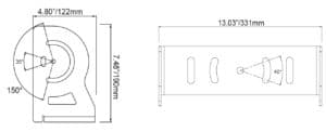 Vision X 140W Shovel/Dragline HD bracket line drawing
