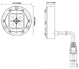 Vision X Komatsu Tail Light Kit line drawing