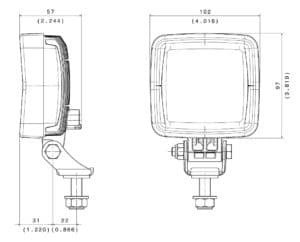 ABL No Glare SL Series LED Work Light line drawing