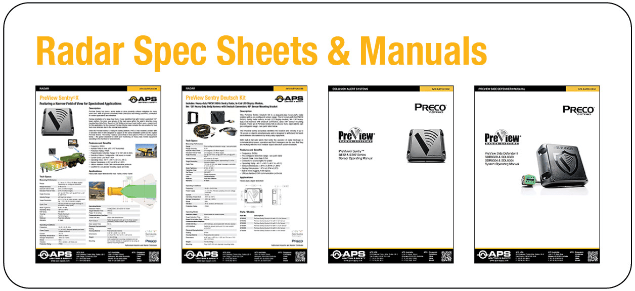 APS Radar Spec Sheets and Manuals