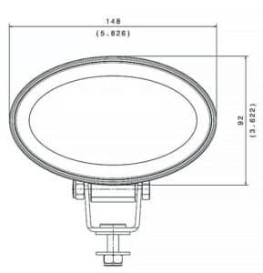 ABL OHD 5000 Luz de trabajo LED ovalada de alta resistencia - Dibujo lineal