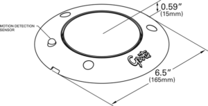 Dibujo lineal de las luces domo LED WhiteLight™ de montaje en superficie S100 de Grote