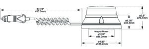 J.W. Speaker Model 407 LED Strobe Lights with Magnet Mount (0647271 and 0647291) line drawing